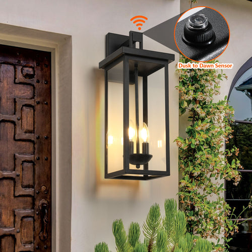 22-Inch Dusk-to-Dawn Outdoor Wall Lanterns – 2 Pack – product image 2