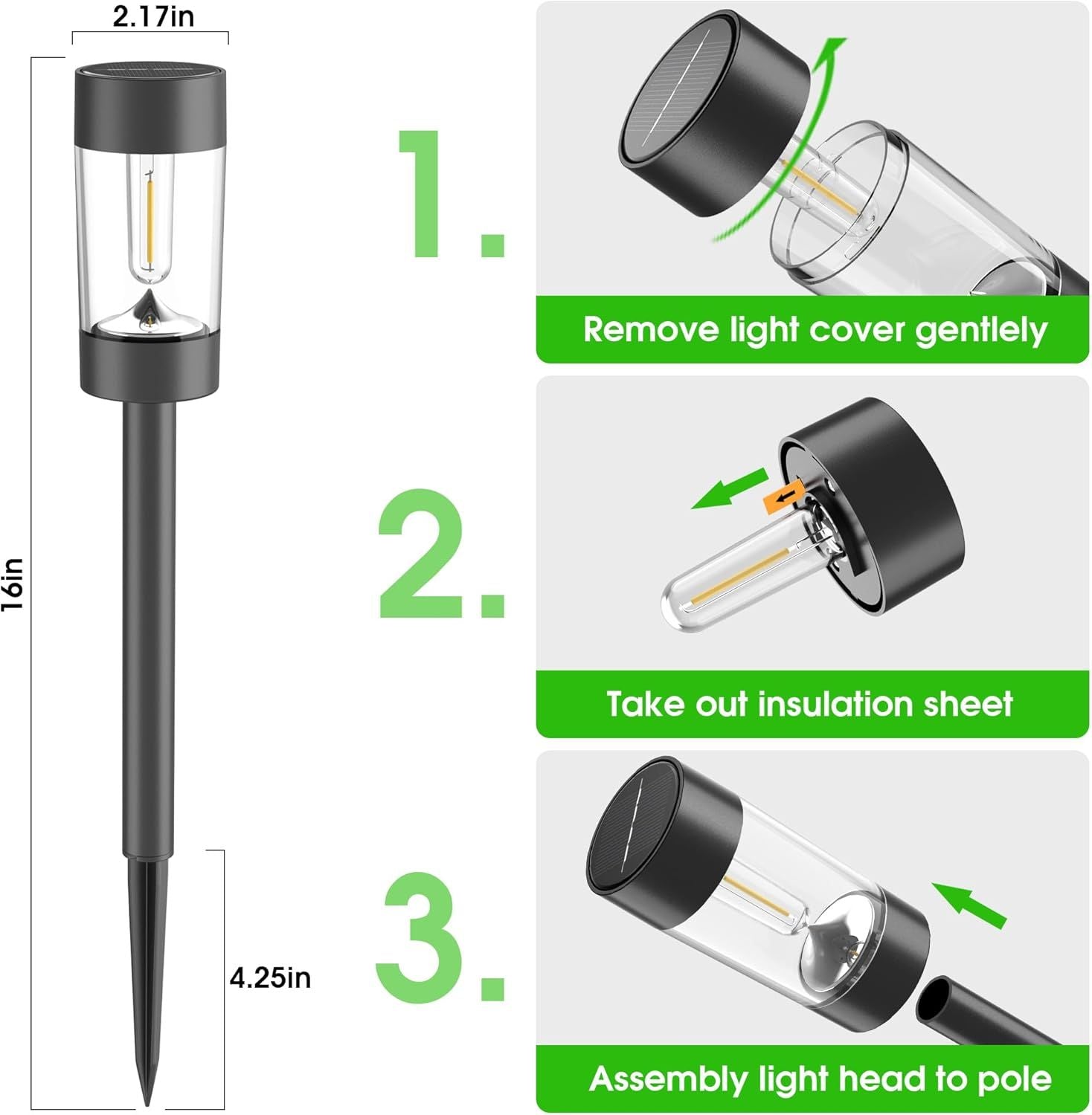 Warm White Solar Landscape Lights – 12 Pack – product image 5