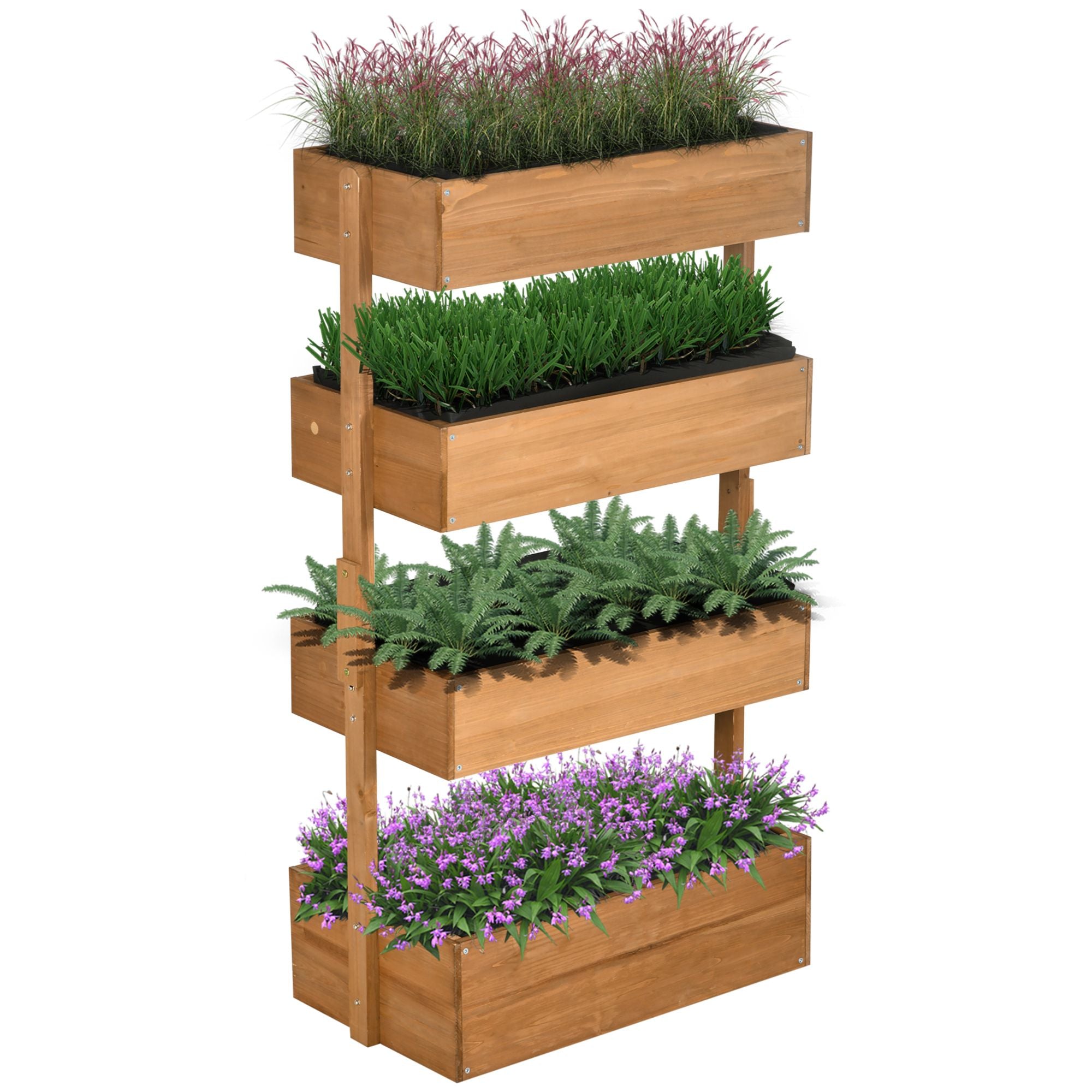 Four-Tier Vertical Wooden Raised Garden Bed – Orange – product image 11