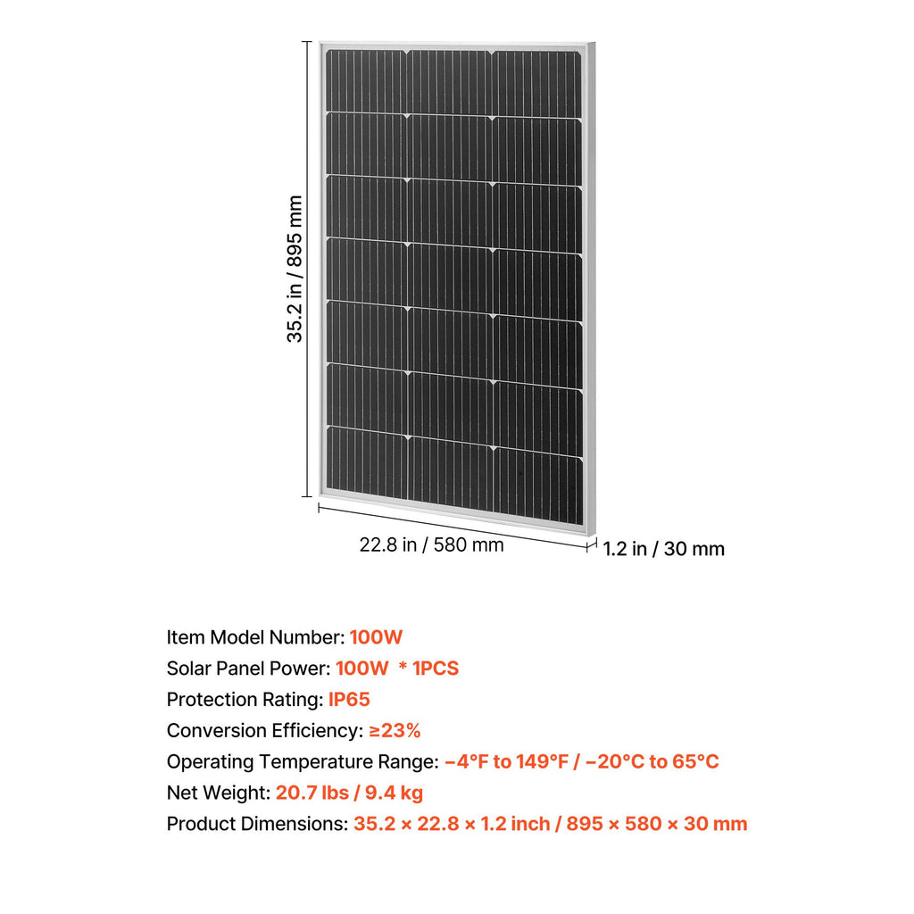 100W Monocrystalline Solar Panel – product image 7