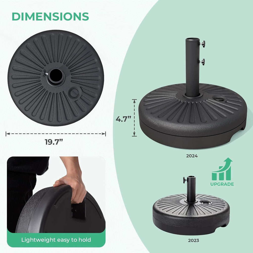 Water-Filled Patio Umbrella Base – Black – product image 5
