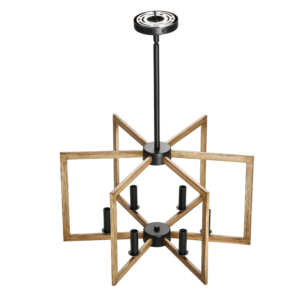 Six-Light Adjustable Farmhouse Metal Chandelier