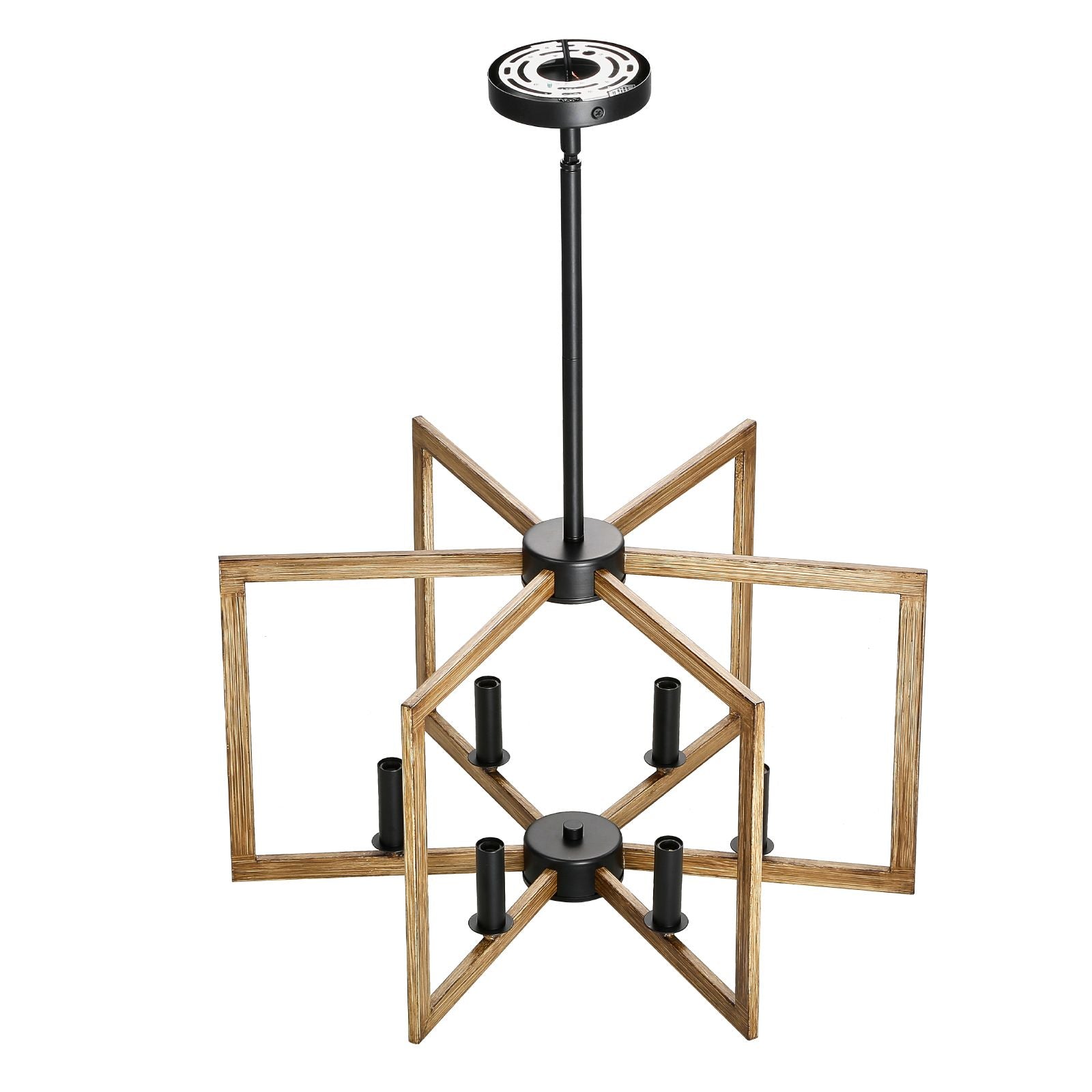 Six-Light Adjustable Farmhouse Metal Chandelier