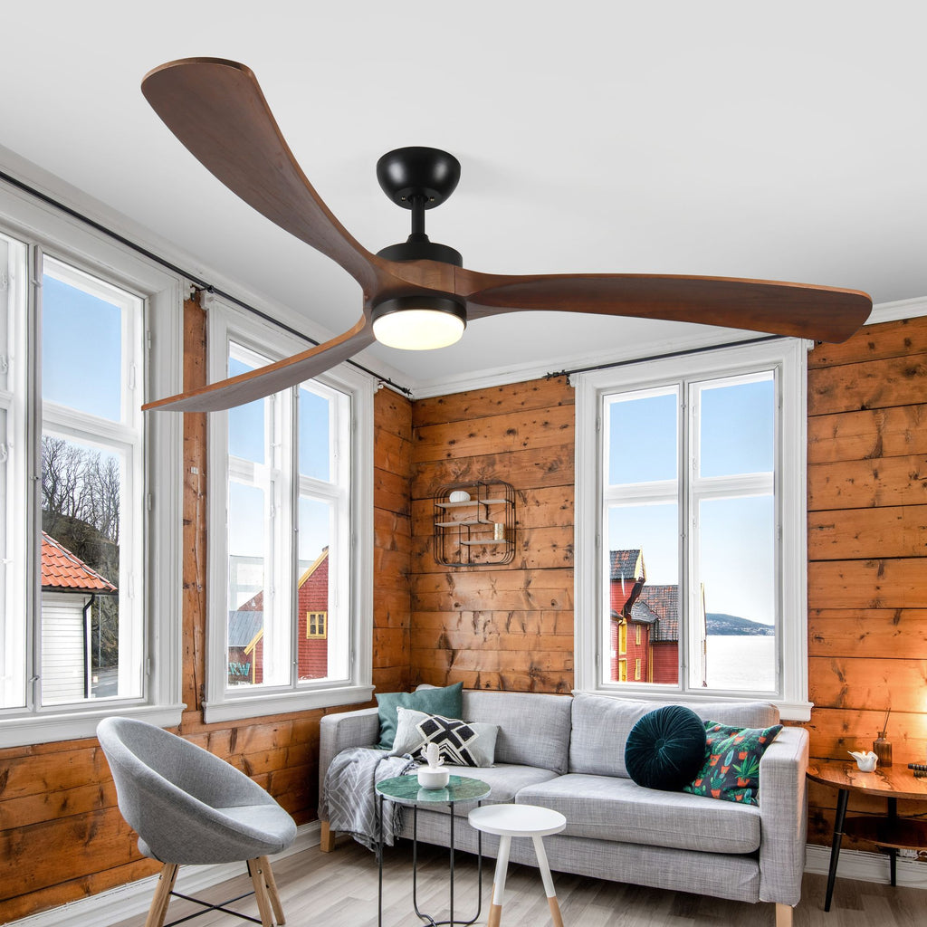 72-Inch Indoor/Outdoor Ceiling Fan with Light and Remote – Walnut – product image 9