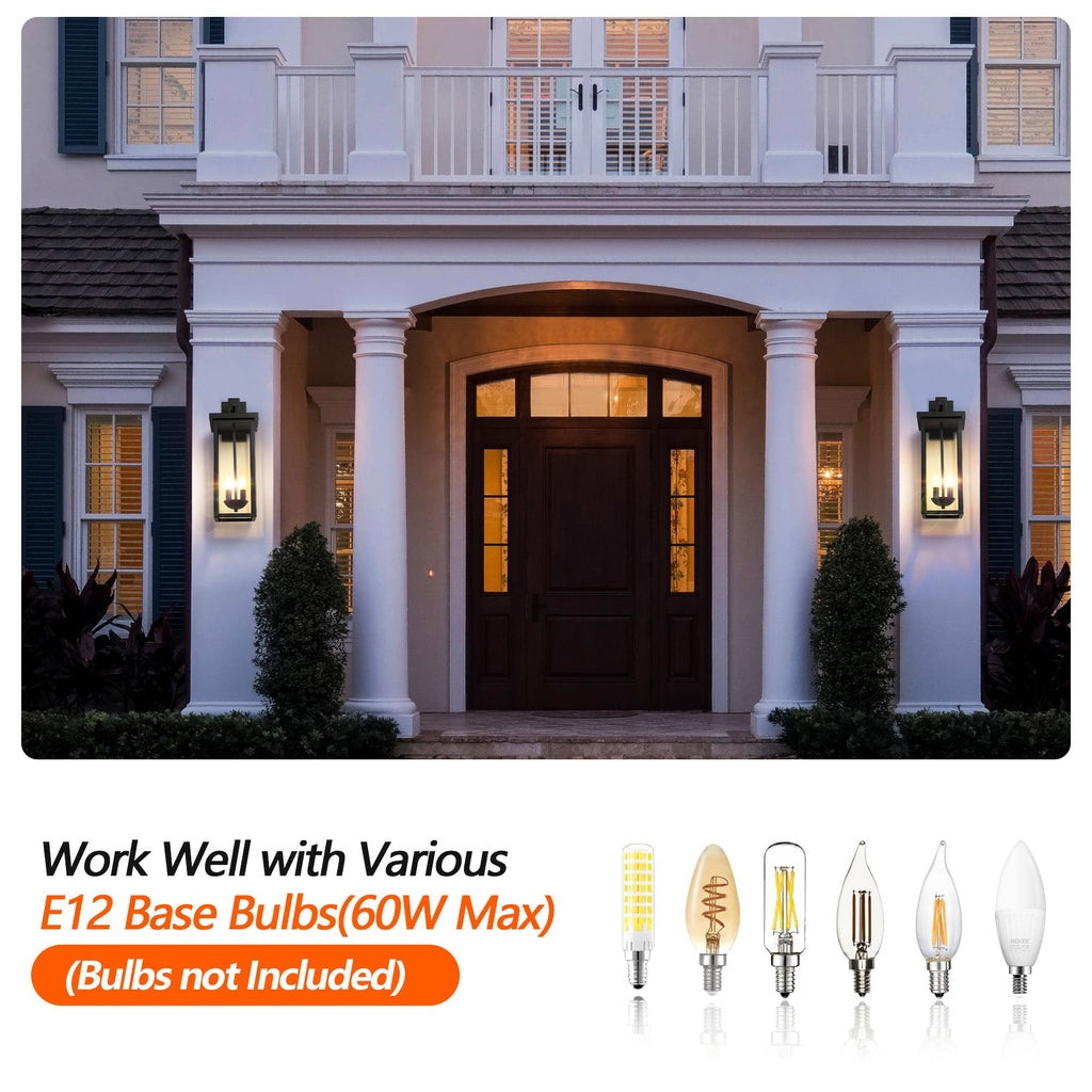 22-Inch Dusk-to-Dawn Outdoor Wall Lanterns – 2 Pack – product image 5