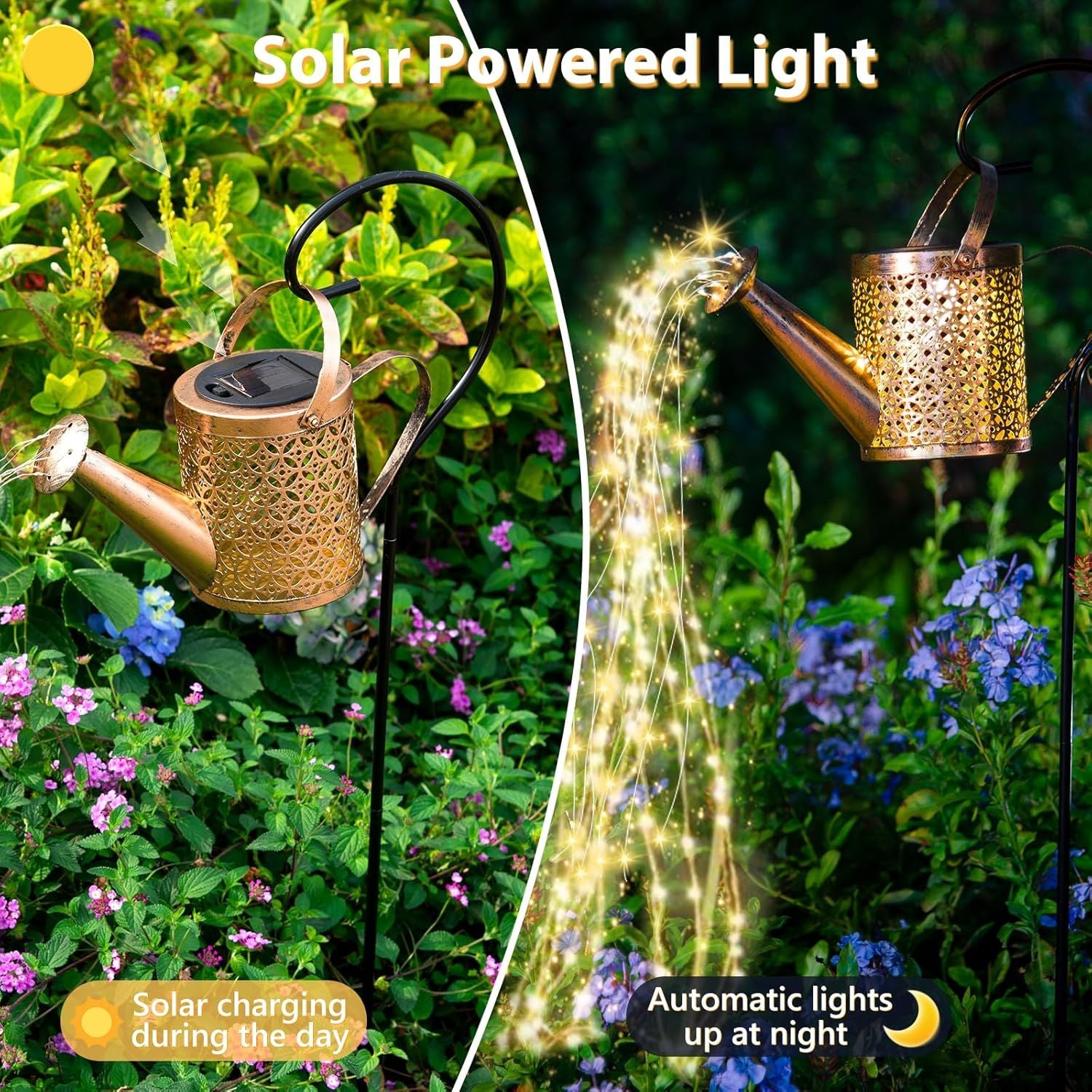 Watering Can Solar Garden Lantern with Hanging Hook – product image 14