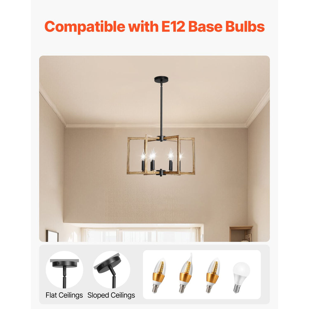 Six-Light Adjustable Farmhouse Metal Chandelier – product image 5