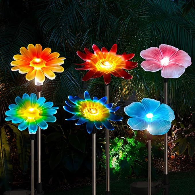 Solar Garden Figurine Stake Lights – 6 Pack