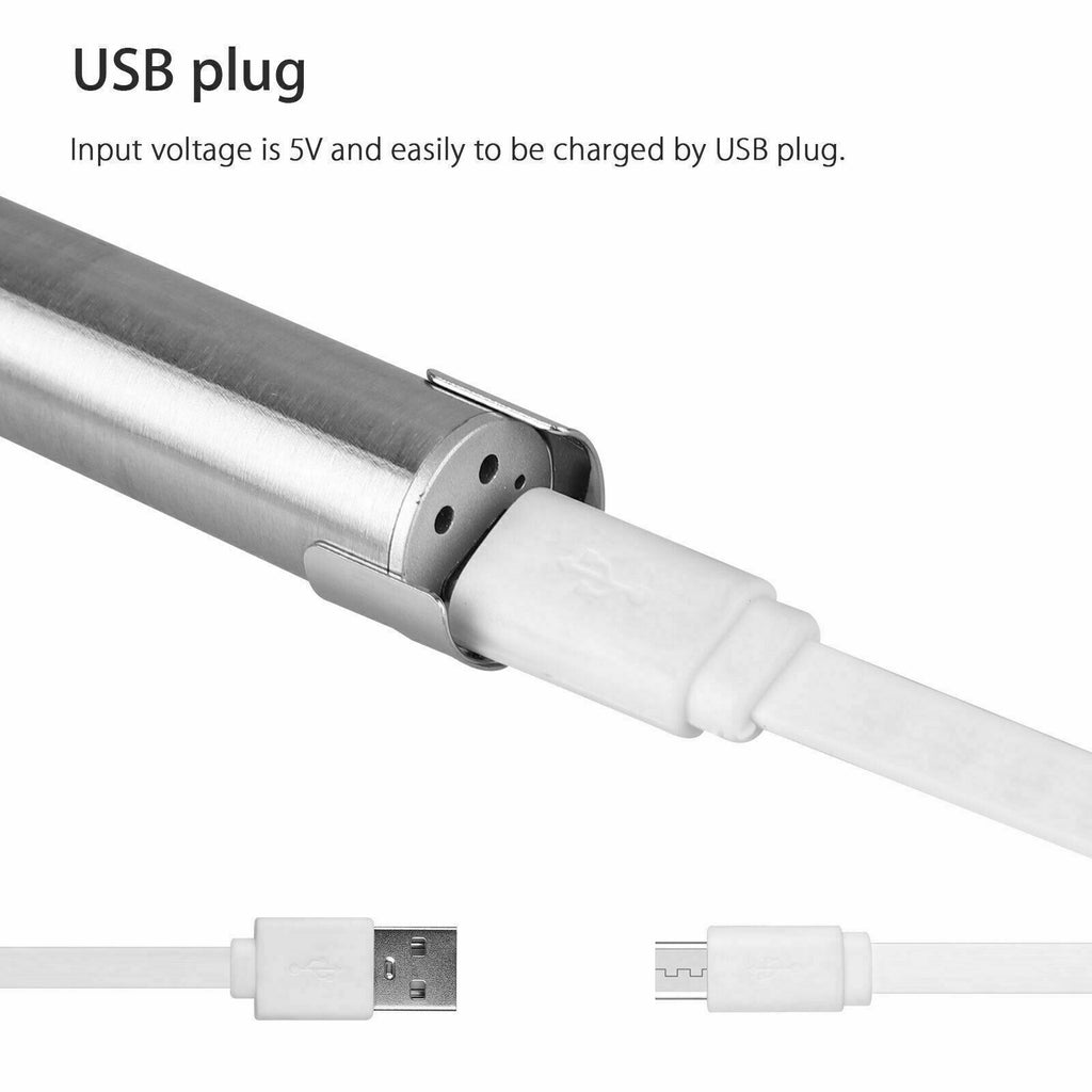 USB Rechargeable Stainless Steel Pen Flashlight – product image 9