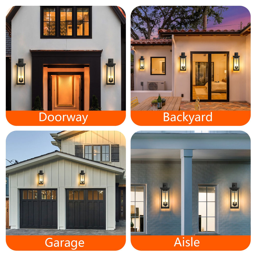 22-Inch Dusk-to-Dawn Outdoor Wall Lanterns – 2 Pack – product image 7