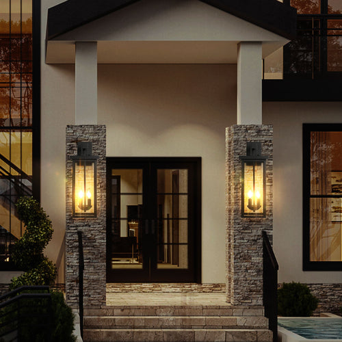 22-Inch Dusk-to-Dawn Outdoor Wall Lanterns – 2 Pack