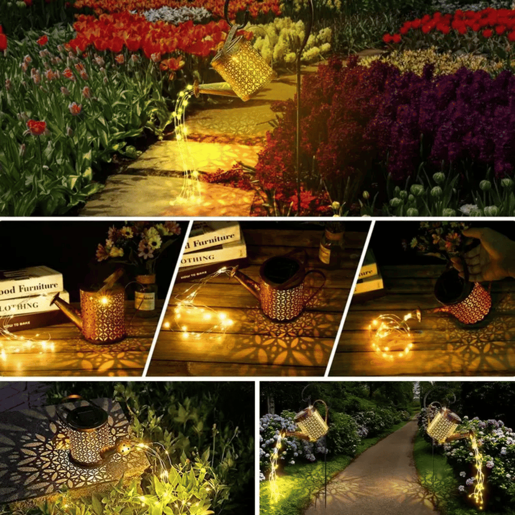 Watering Can Solar Garden Lantern with Hanging Hook – product image 16