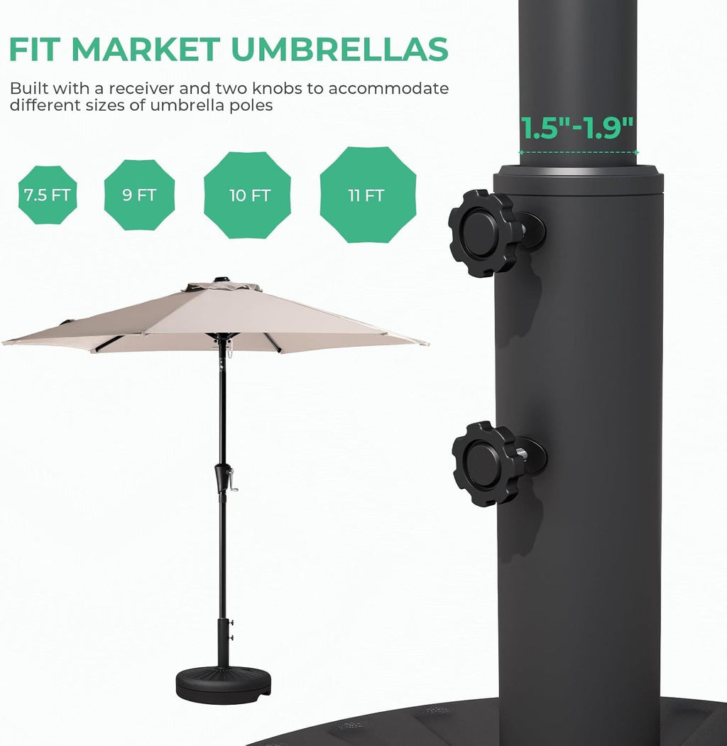 Water-Filled Patio Umbrella Base – Black – product image 4