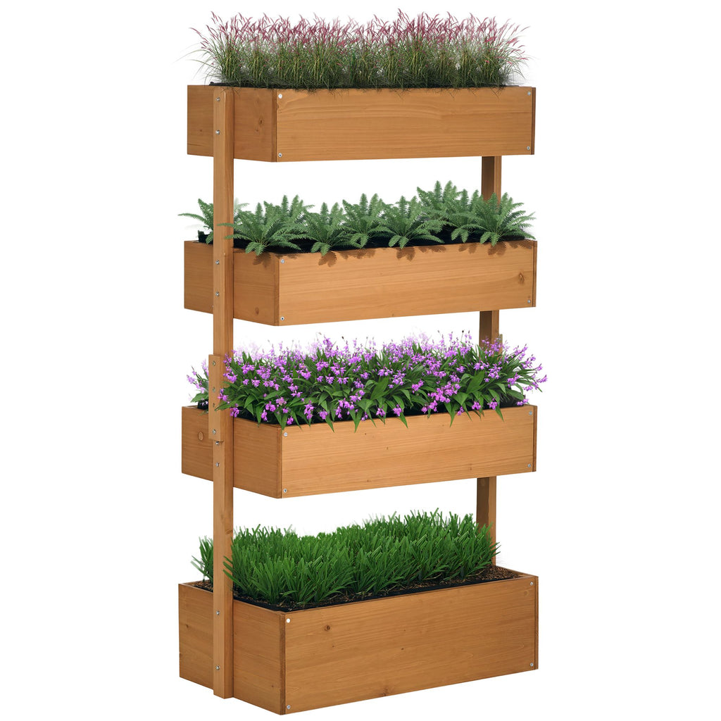 Four-Tier Vertical Wooden Raised Garden Bed – Orange
