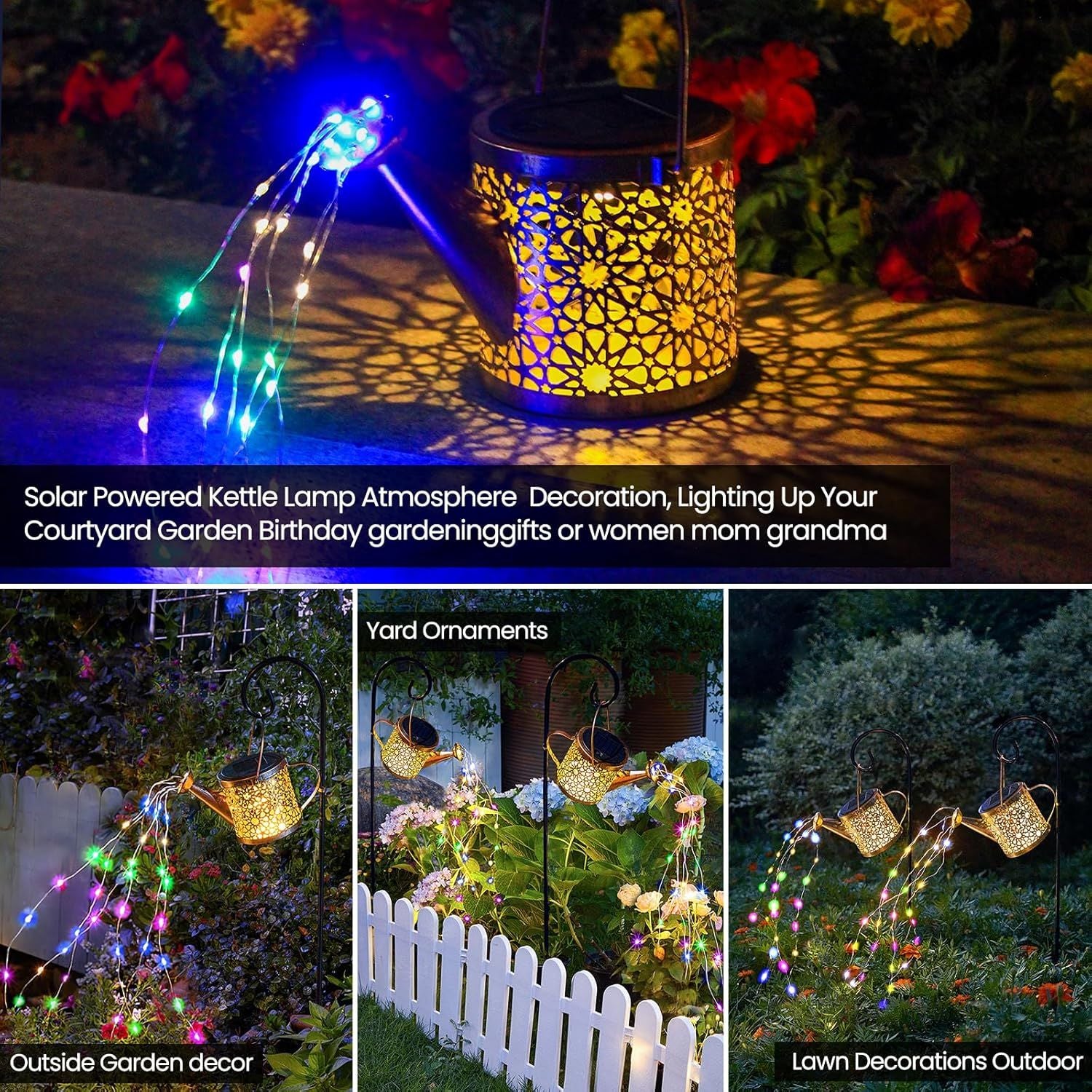 Watering Can Solar Garden Lantern with Hanging Hook – product image 8