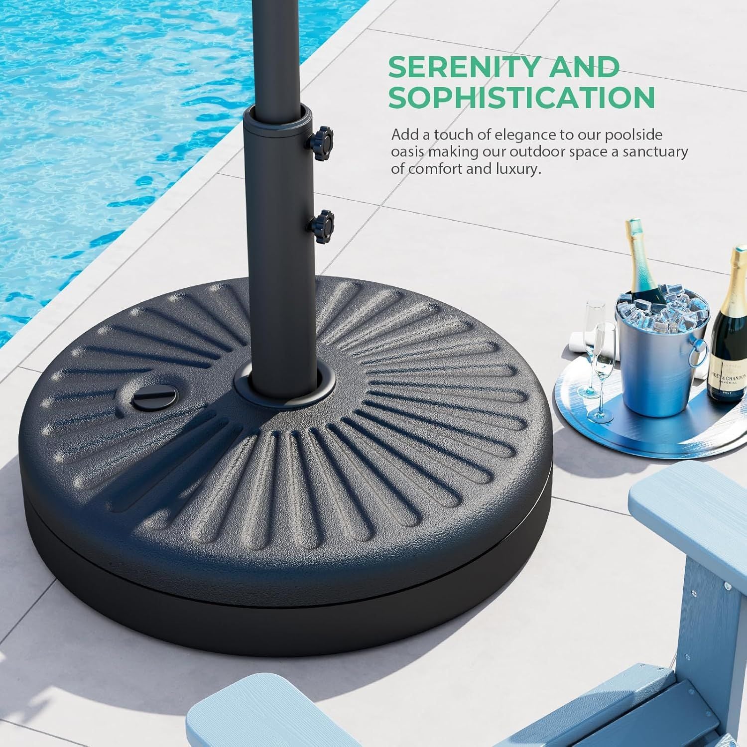 Water-Filled Patio Umbrella Base – Black – product image 3